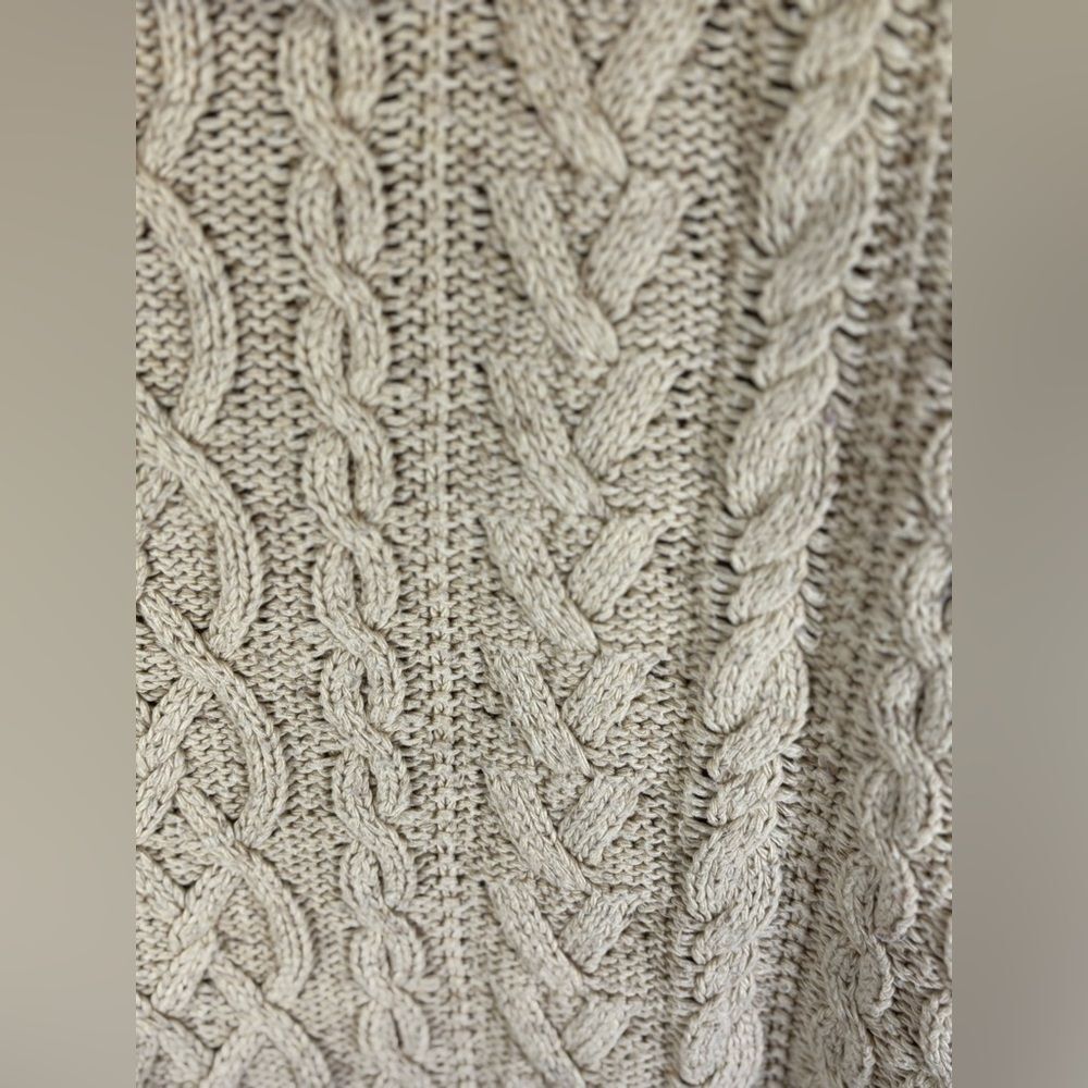 Lauren Ralph Lauren Cream Classic Cable Knit Cottagecore Turtleneck Sweater XL - Picture 5 of 13